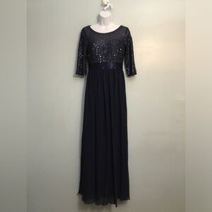 EVER PRETTY Elegant Navy Sequin Dress
